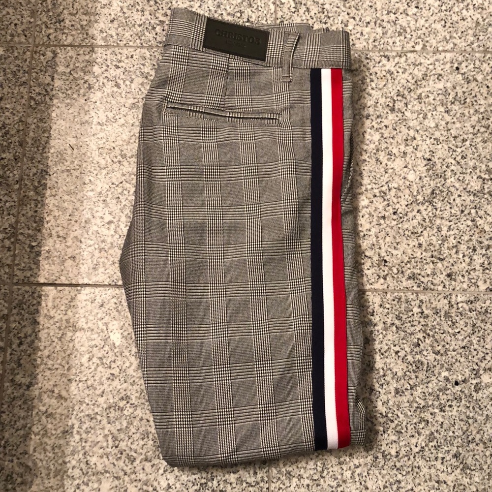 Christos New York Grey Plaid pants